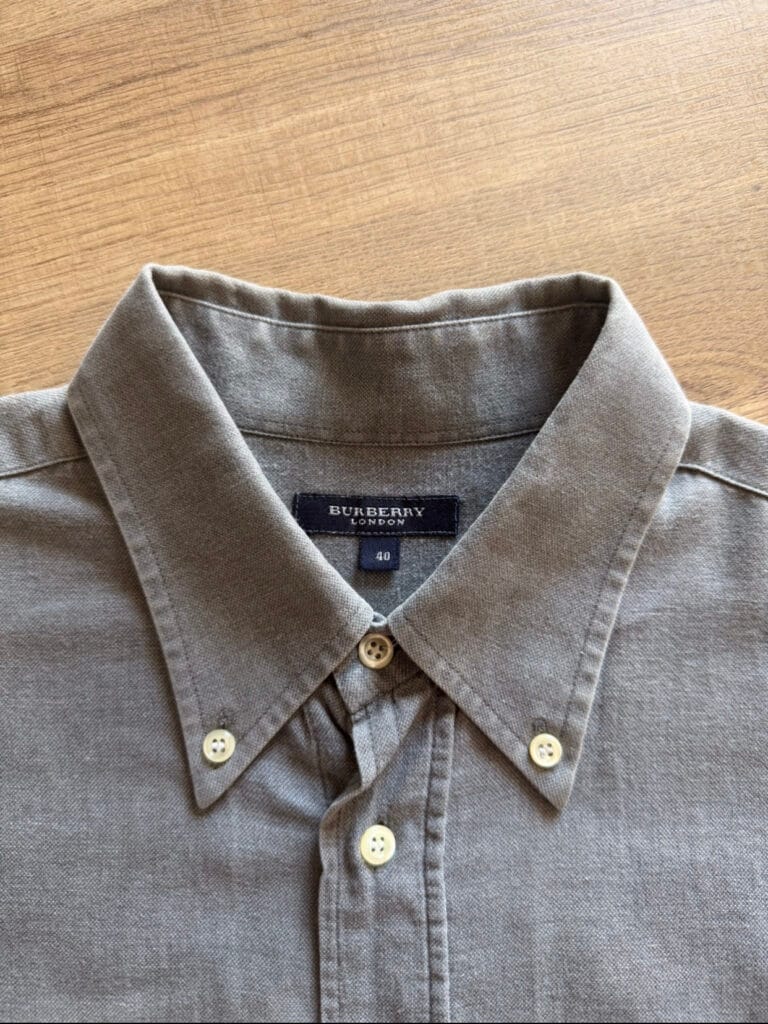 Camicia Burberry Uomo M comfort Grigio Cotone Manica lunga