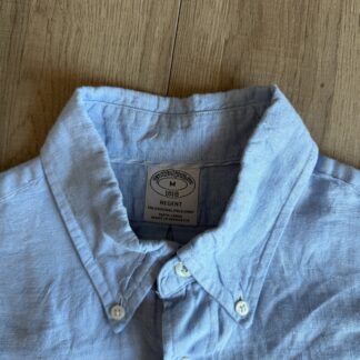 Camicia Brooks Brothers Uomo M azzurro Lino manica corta