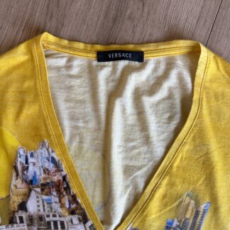 T-shirt Versace Donna M fantasia Giallo Multicolore Cotone manica corta Maglietta