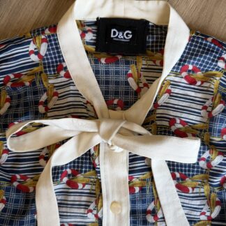 Canottiera Dolce & Gabbana Donna 46 IT – L Fantasia Multicolore Seta e Cotone Maglietta T-shirt