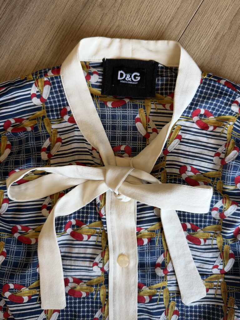 Canottiera Dolce & Gabbana Donna 46 IT – L Fantasia Multicolore Seta e Cotone Maglietta T-shirt