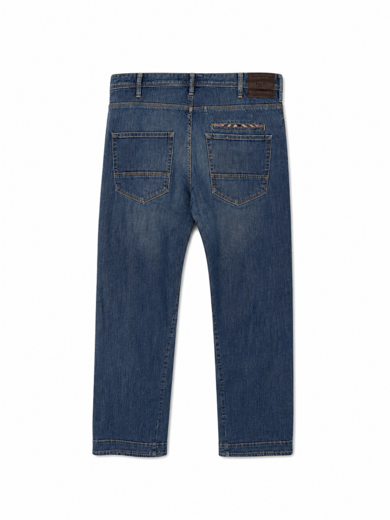 Jeans Burberry Uomo 52 IT – 47 FR ( 47 cm ) L Comfort Blu Denim Cotone Pantaloni