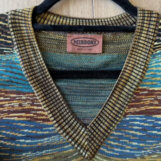 Gilet a maglia Missoni Uomo L Fantasia Multicolore misto Cotone Maglione pullover