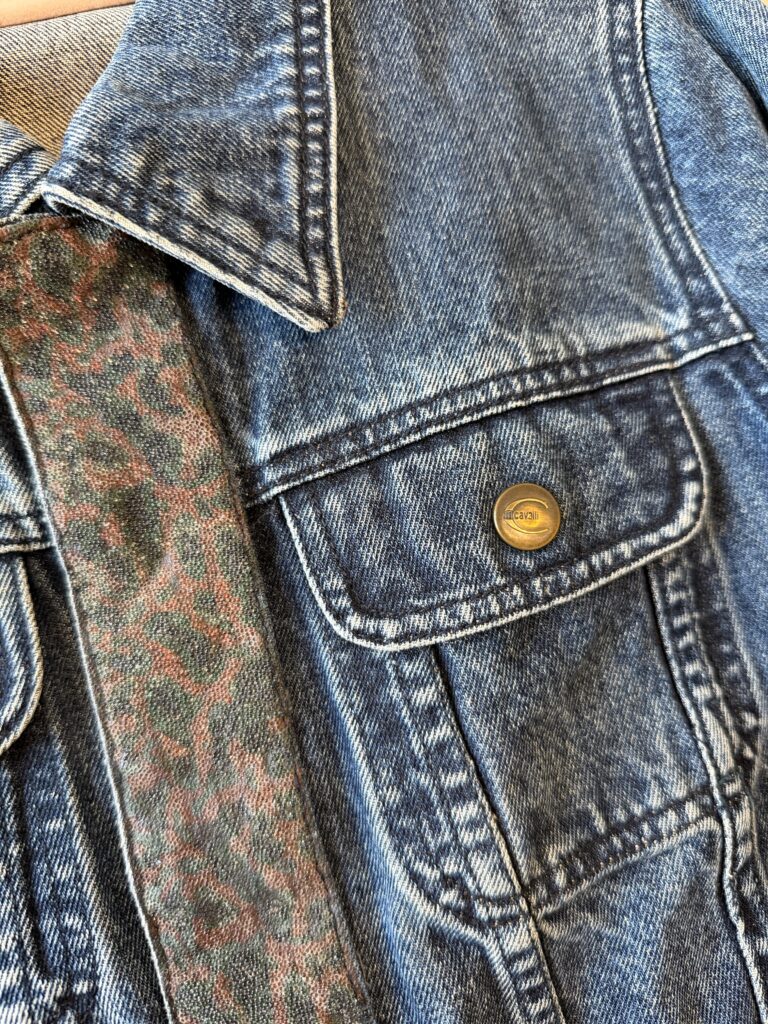 Giubbotto trucker Jeans Roberto Cavalli Donna M Blu Denim Cotone Giacca