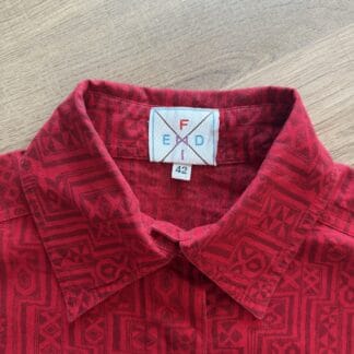 Camicia Fendi 42 IT – M Donna super oversize fantasia Rosso manica lunga