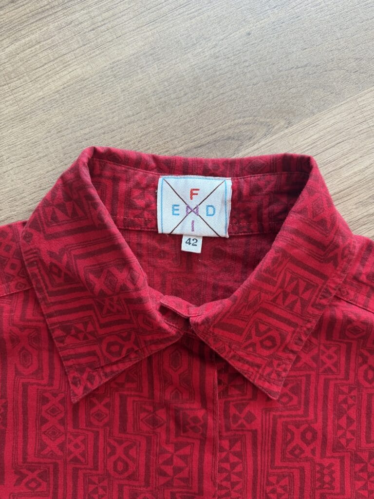 Camicia Fendi 42 IT – M Donna super oversize fantasia Rosso manica lunga