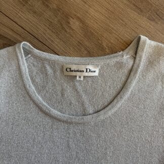 Canottiera Christian Dior Donna 42 IT – M Argentato Rayon Maglietta T-shirt