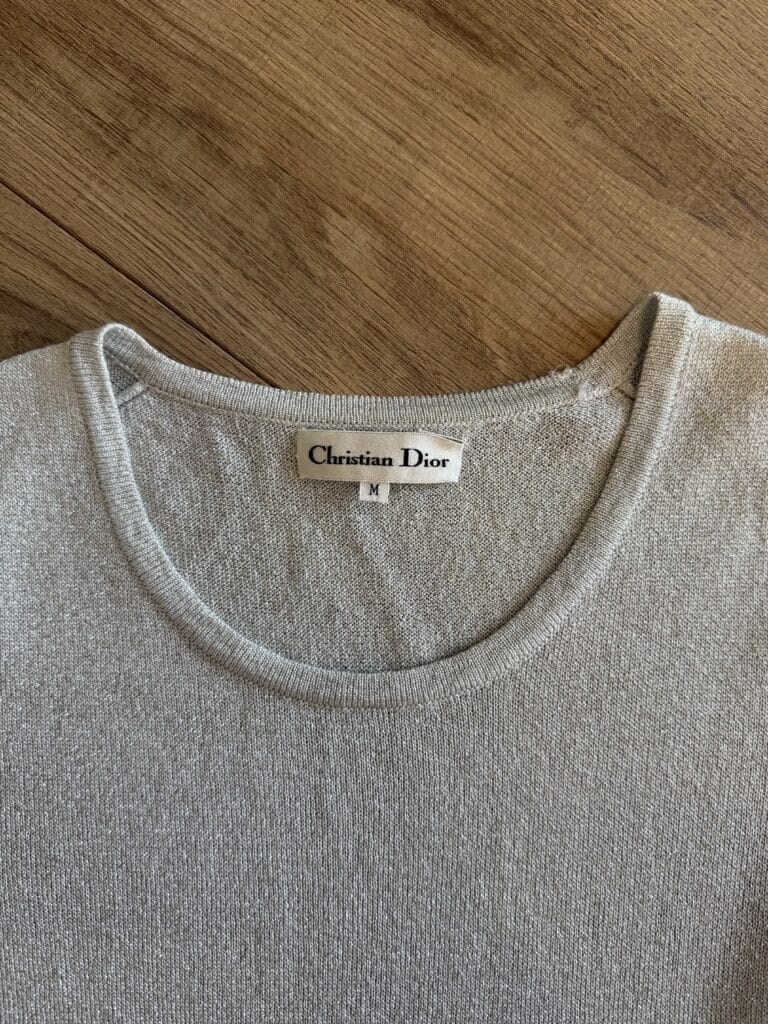 Canottiera Christian Dior Donna 42 IT – M Argentato Rayon Maglietta T-shirt