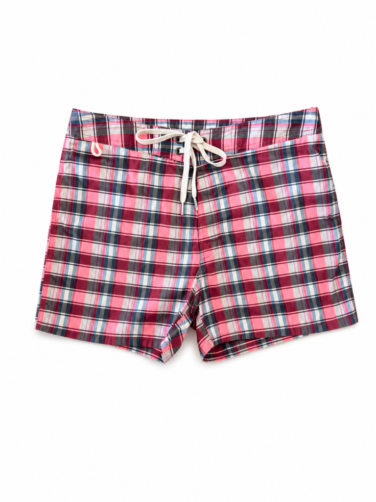 Costume Sundek Uomo S Quadri Rosa fluo Bianco Azzurro Sintetico Pantaloncini Shorts Bagno