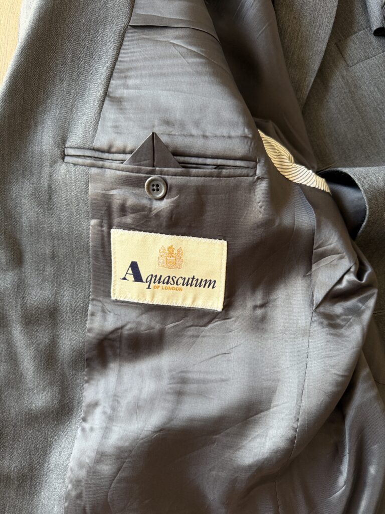 Giacca Aquascutum Uomo 48 IT – M Grigio Antracite Lana manica lunga