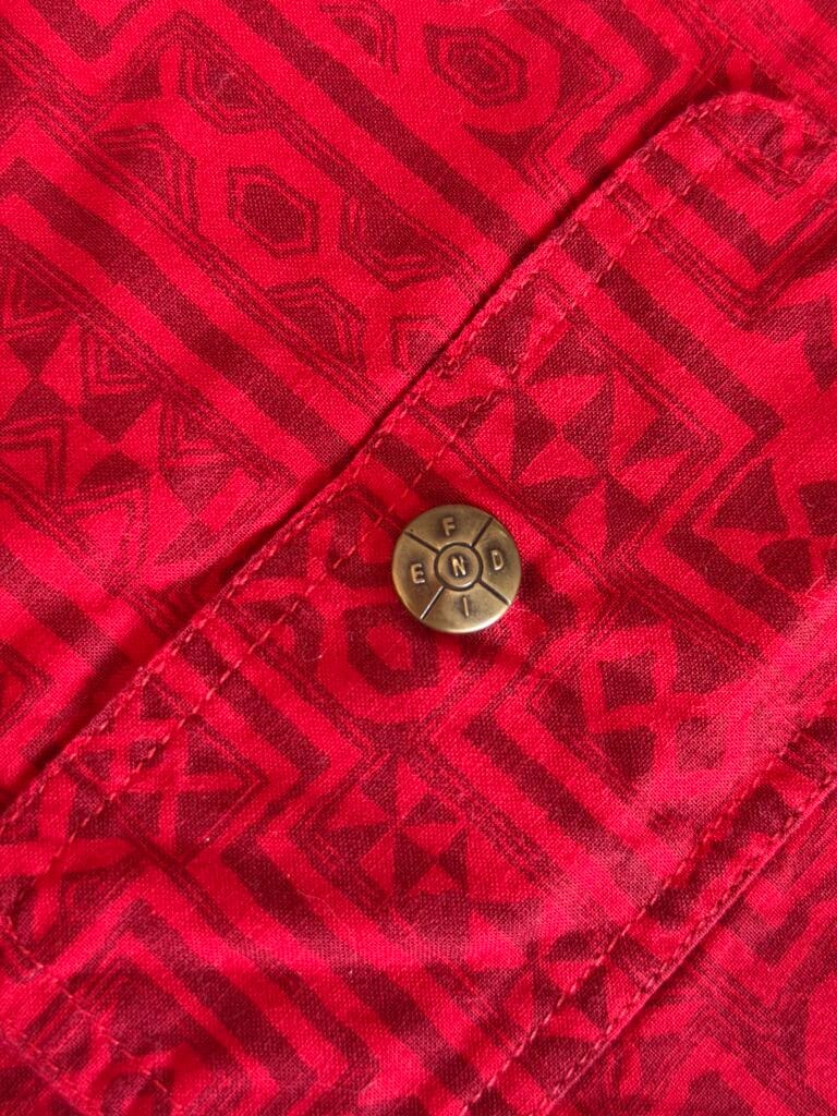 Camicia Fendi 42 IT – M Donna super oversize fantasia Rosso manica lunga