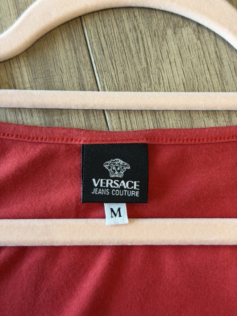 T-shirt Versace Donna M Rosso stampa y2k Cotone manica corta Maglietta