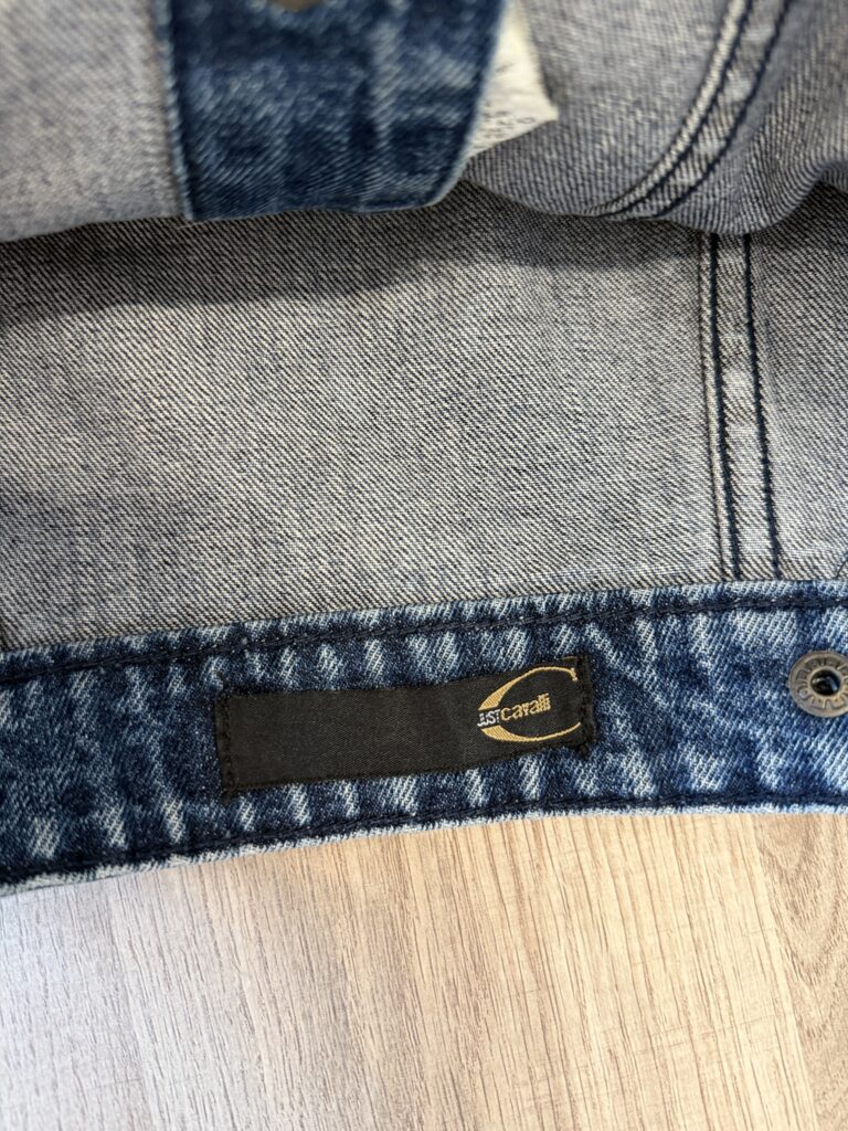 Giubbotto trucker Jeans Roberto Cavalli Donna M Blu Denim Cotone Giacca