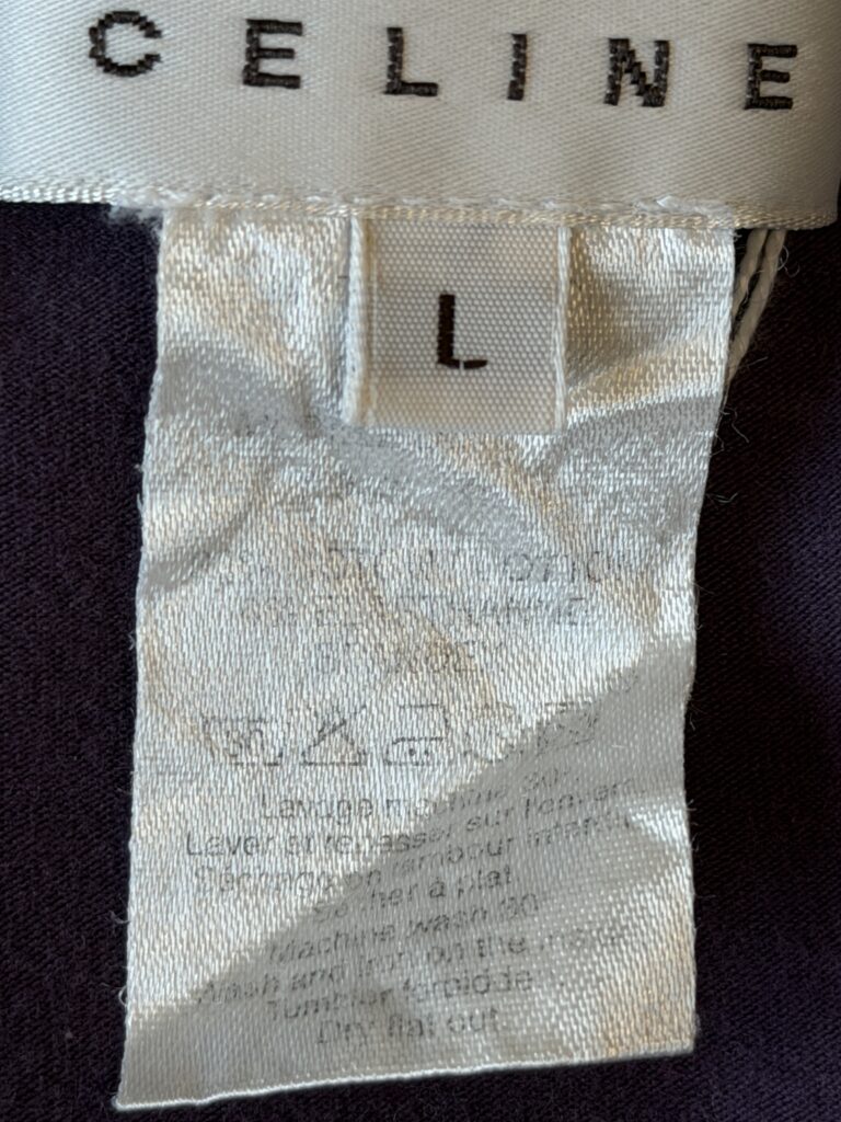 T-shirt Celine Donna L aderente ( Ok M ) Viola con Strass Logo Cotone Maglietta manica corta