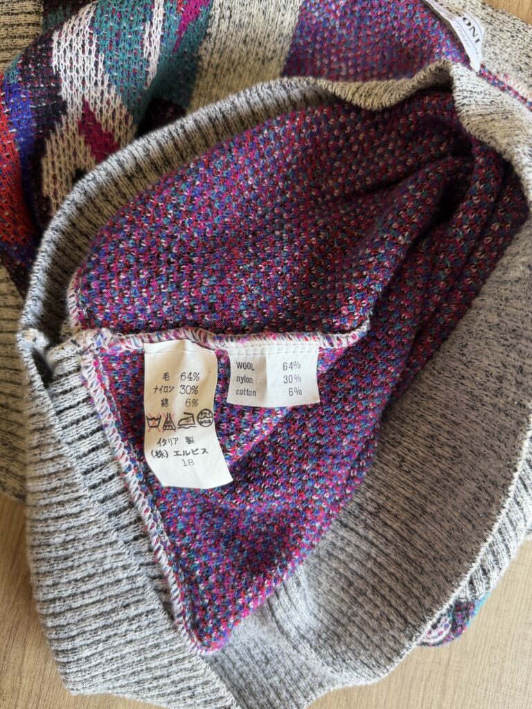 Gilet a maglia Missoni Donna M Fantasia Grigio Multicolore misto Lana Cotone Maglione pullover