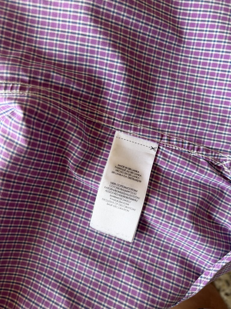 Camicia Polo Ralph Lauren Uomo S Comfort Quadri Blu Viola Bianco Cotone Manica lunga