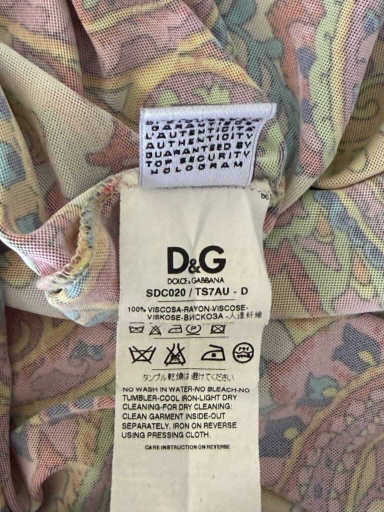 Vestito Dolce & Gabbana Donna 46 IT – L fantasia Paisley Multicolore Viscosa abito midi manica lunga