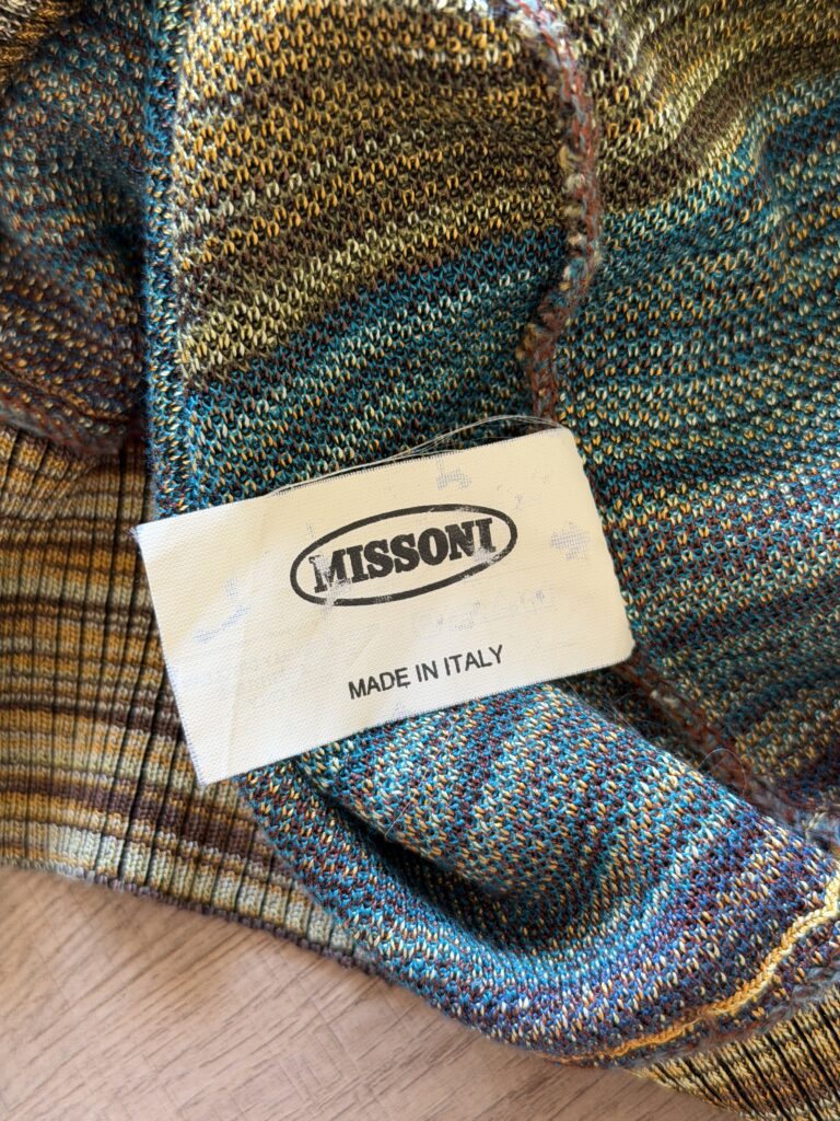 Gilet a maglia Missoni Uomo L Fantasia Multicolore misto Cotone Maglione pullover