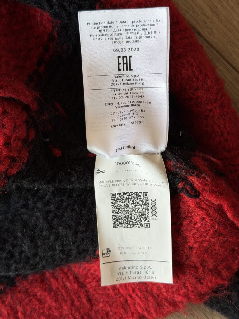 Maglione Cardigan Red Valentino Garavani Donna 44 IT – M righe Rosso Nero misto Lana e Alpaca pullover