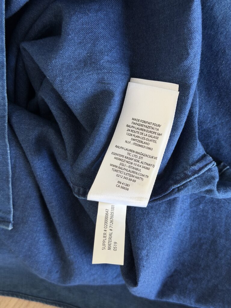 Camicia jeans Polo Ralph Lauren Uomo S Blu Denim Cotone Manica lunga