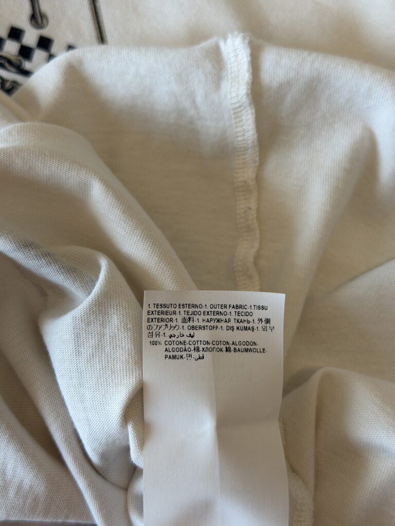 T-shirt Versace prima linea Donna M Bianco crema con stampa medusa Cotone manica lunga Maglietta