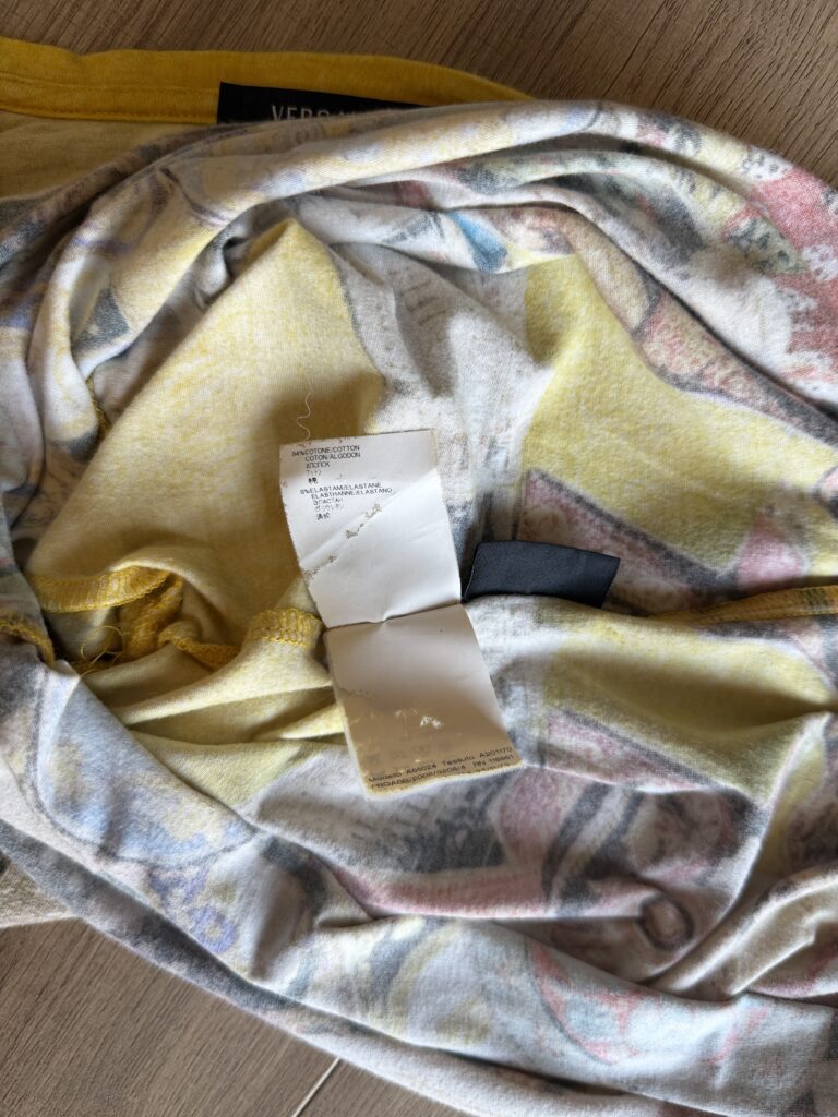 T-shirt Versace Donna M fantasia Giallo Multicolore Cotone manica corta Maglietta