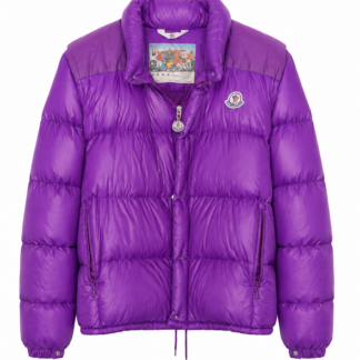 Piumino Bomber Smanicabile Moncler anni 80 Uomo L Viola imbottitura vera Piuma Giubbotto active