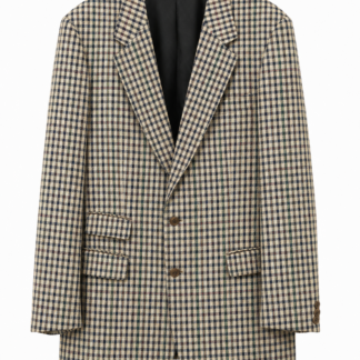 Giacca Burberry uomo L – 52 IT fantasia in punto quadri Verde Blu Beige Lana manica lunga
