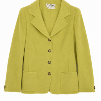 Blazer Salvatore Ferragamo Donna 42 IT – M Verde Lime Lana Giacca