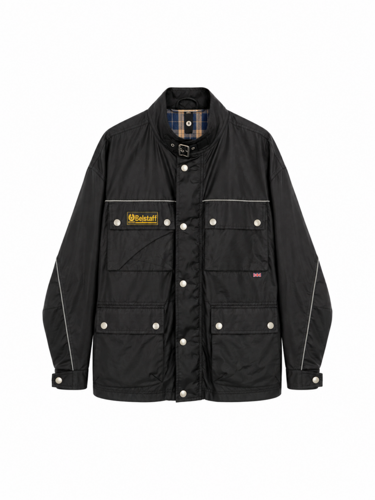 Giubbotto Belstaff Uomo XL Nero giacca biker bomber a vento Harrington