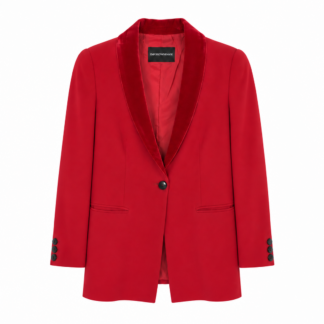 Blazer Armani Donna 46 IT – L sagomato ( Ok 44 IT ) Tessuto sintetico Rosso Giacca