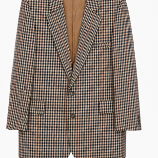 Giacca Aquascutum Uomo S oversize ( Ok M ) fantasia pied de poule quadri Rosso Blu Beige Lana manica lunga