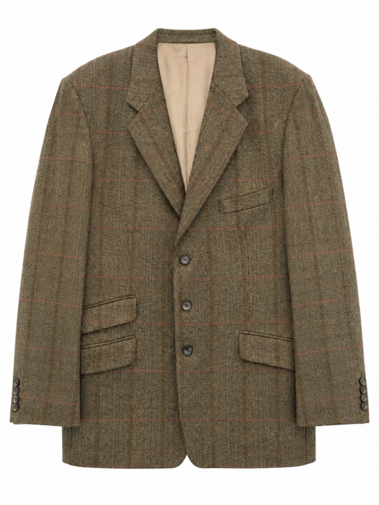 Giacca tweed Aquascutum Uomo 50 IT – L Verde scuro Rosso Lana manica lunga