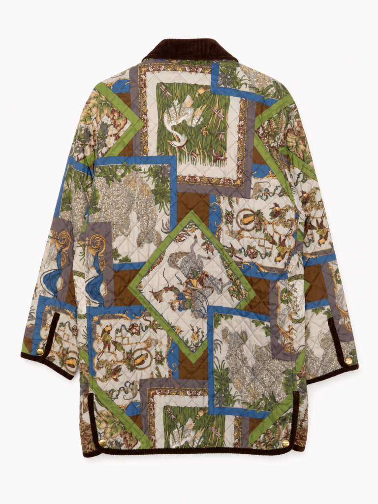 Cappotto trapuntato Salvatore Ferragamo Donna S Oversize ( Ok M ) Multicolore giacca impermeabile giubbotto foderato