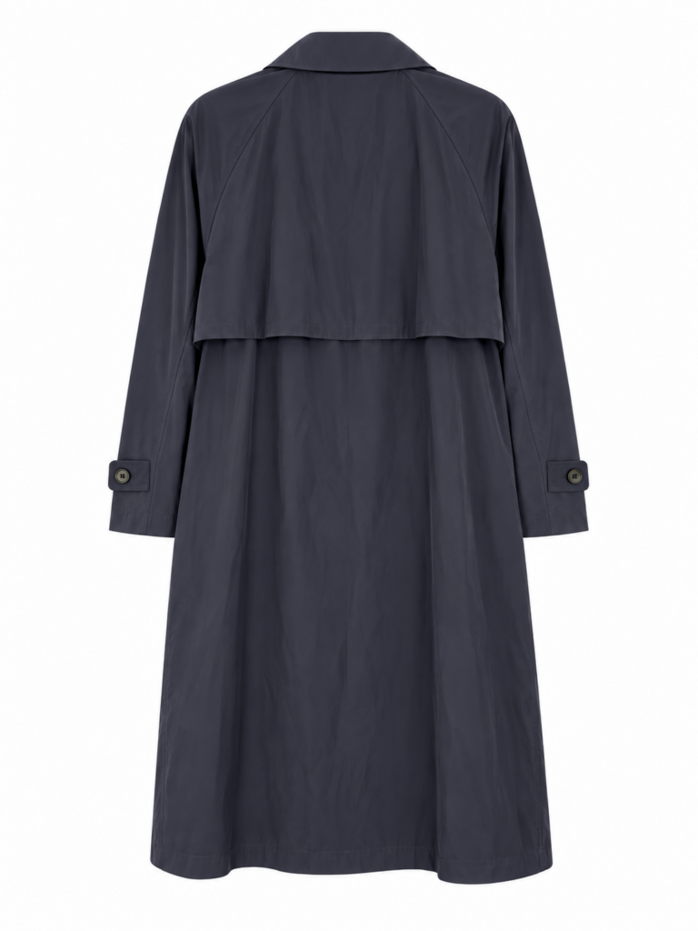Trench lungo Burberry Donna 44 IT – 9 UK – M Blu 100% Cotone Cappotto Giubbotto Giacca mantella impermeabile