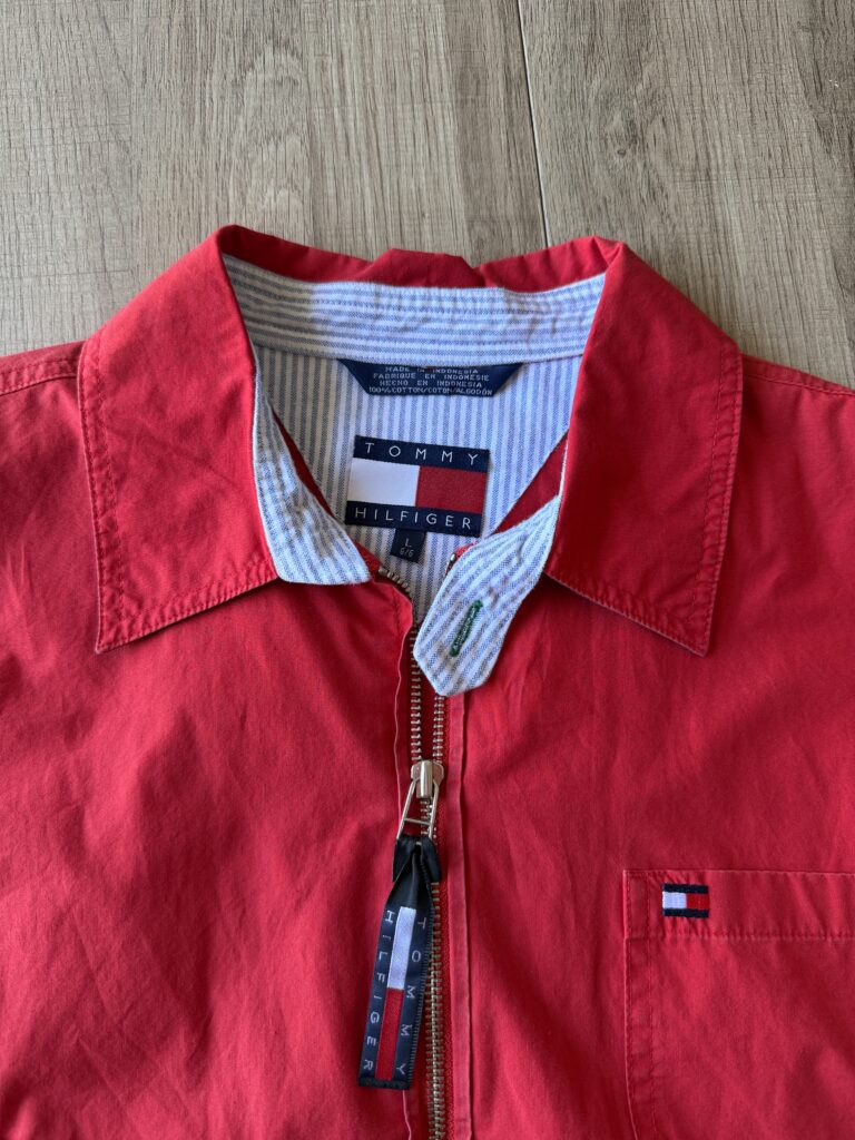Giubbotto Harrington Tommy Hilfiger Uomo L Rosso Cotone Giacca antivento leggero