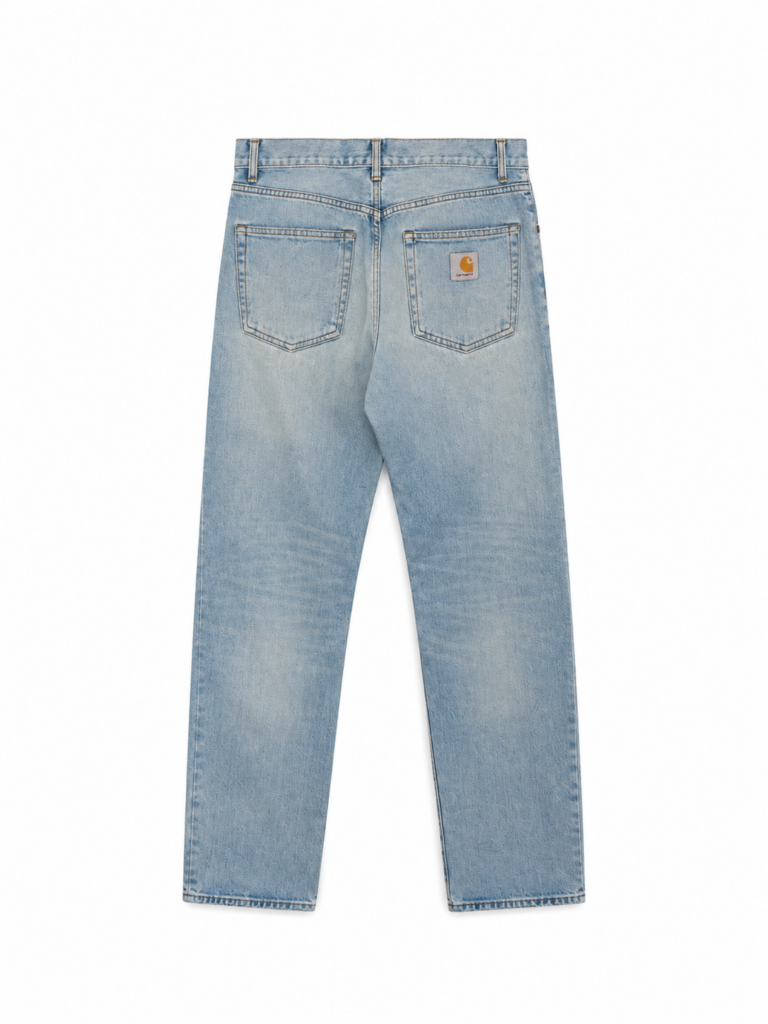 Jeans Carhartt Uomo 48 IT – 43 FR ( 43 cm ) M Azzurro Blu lavaggio chiaro Denim Cotone
