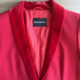 Blazer Armani Donna 46 IT – L sagomato ( Ok 44 IT ) Tessuto sintetico Rosso Giacca