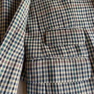 Giacca Burberry uomo L – 52 IT fantasia in punto quadri Verde Blu Beige Lana manica lunga