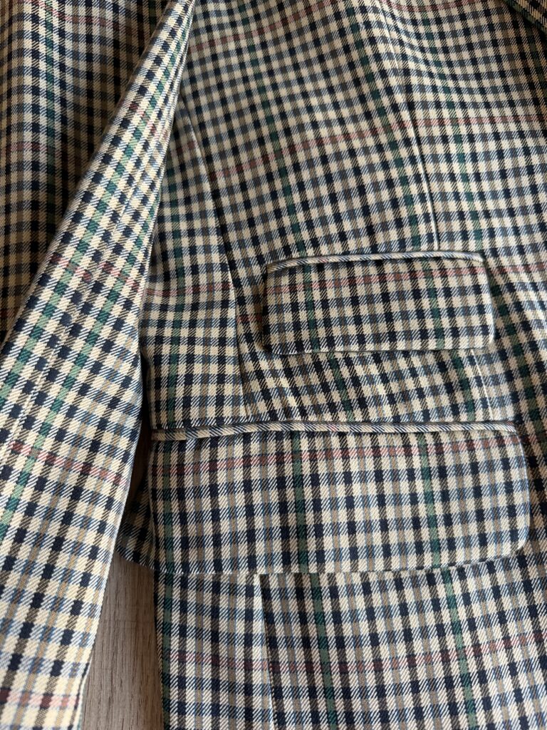 Giacca Burberry uomo L – 52 IT fantasia in punto quadri Verde Blu Beige Lana manica lunga