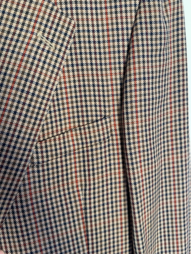 Giacca Aquascutum Uomo S oversize ( Ok M ) fantasia pied de poule quadri Rosso Blu Beige Lana manica lunga