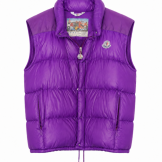 Piumino Bomber Smanicabile Moncler anni 80 Uomo L Viola imbottitura vera Piuma Giubbotto active