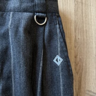 Pantaloni gessati Christian Dior Donna 38 IT – 32 FR ( 32 cm ) S Grigio antracite Bianco Lana vita alta