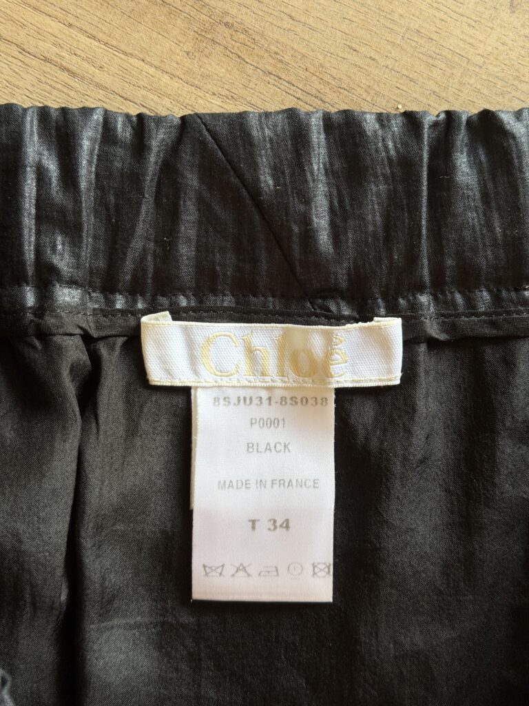 Gonna mini Chloe Donna 42 IT – 37 FR (37 cm ) M Nero fodera 100% Seta – Acetato Viscosa