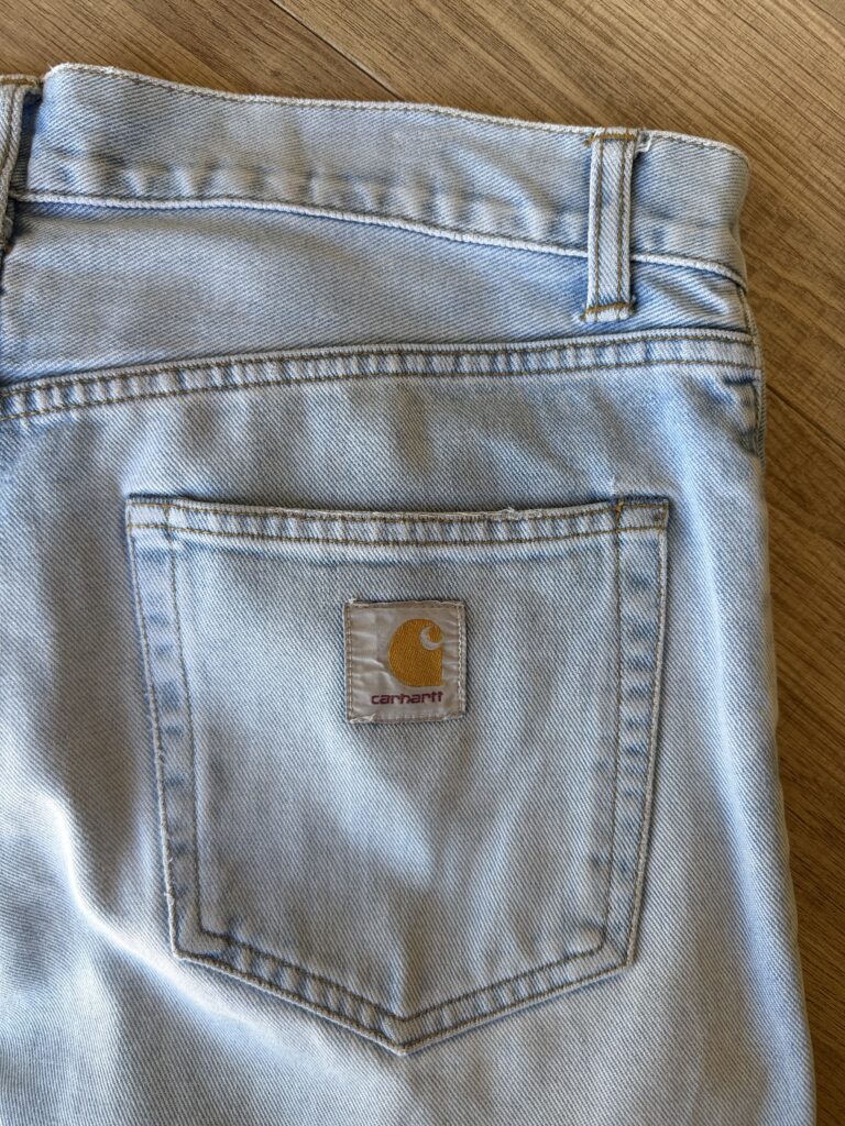 Jeans Carhartt Uomo 48 IT – 43 FR ( 43 cm ) M Azzurro Blu lavaggio chiaro Denim Cotone