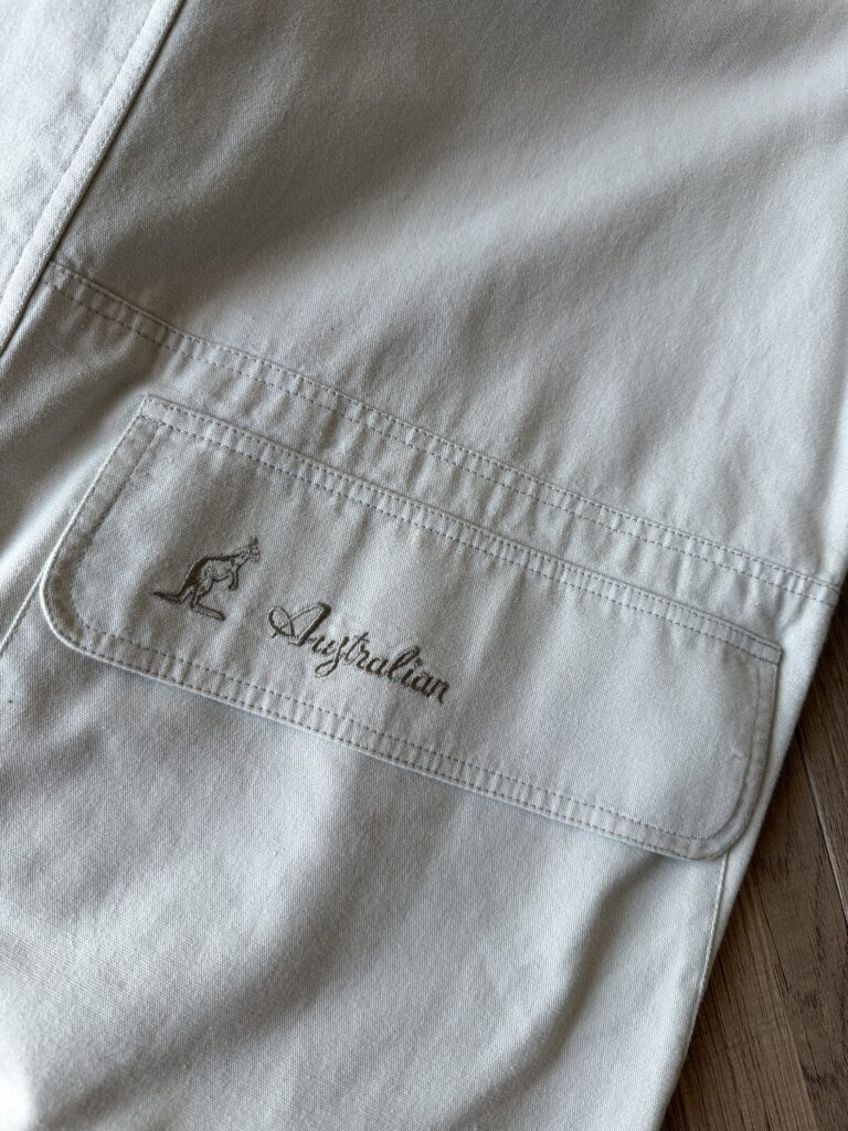 Trench giacca a vento vintage Australian L’alpina anni 90 Uomo L Crema Bianco Cotone Giubbotto