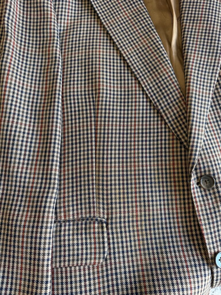 Giacca Aquascutum Uomo S oversize ( Ok M ) fantasia pied de poule quadri Rosso Blu Beige Lana manica lunga