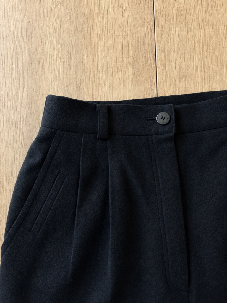 Pantaloni Christian Dior Donna 38 IT – 33 FR ( 33 cm ) S Nero Lana vita alta