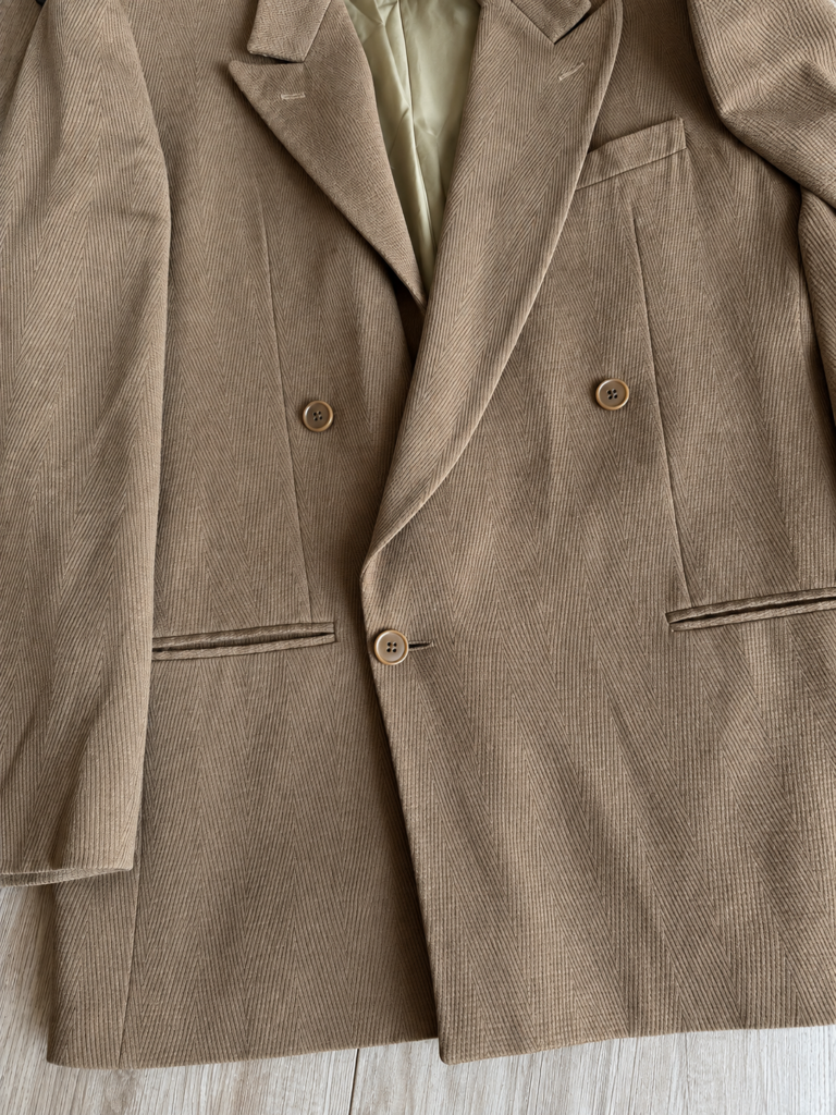 Giacca doppio petto Armani Uomo 46 IT – S Comfort tessuto tweed Beige tendente cachi Lana Blazer