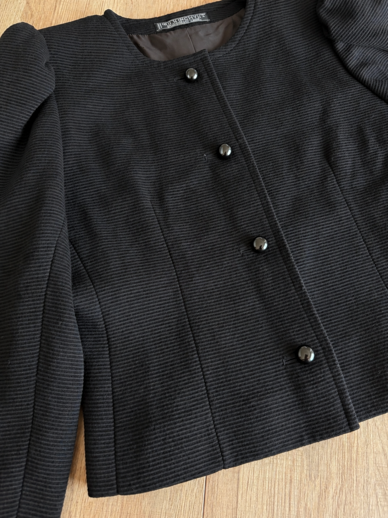 Blazer Givenchy Donna 44 IT – 10 UK – M Nero 100% Lana Giacca corta